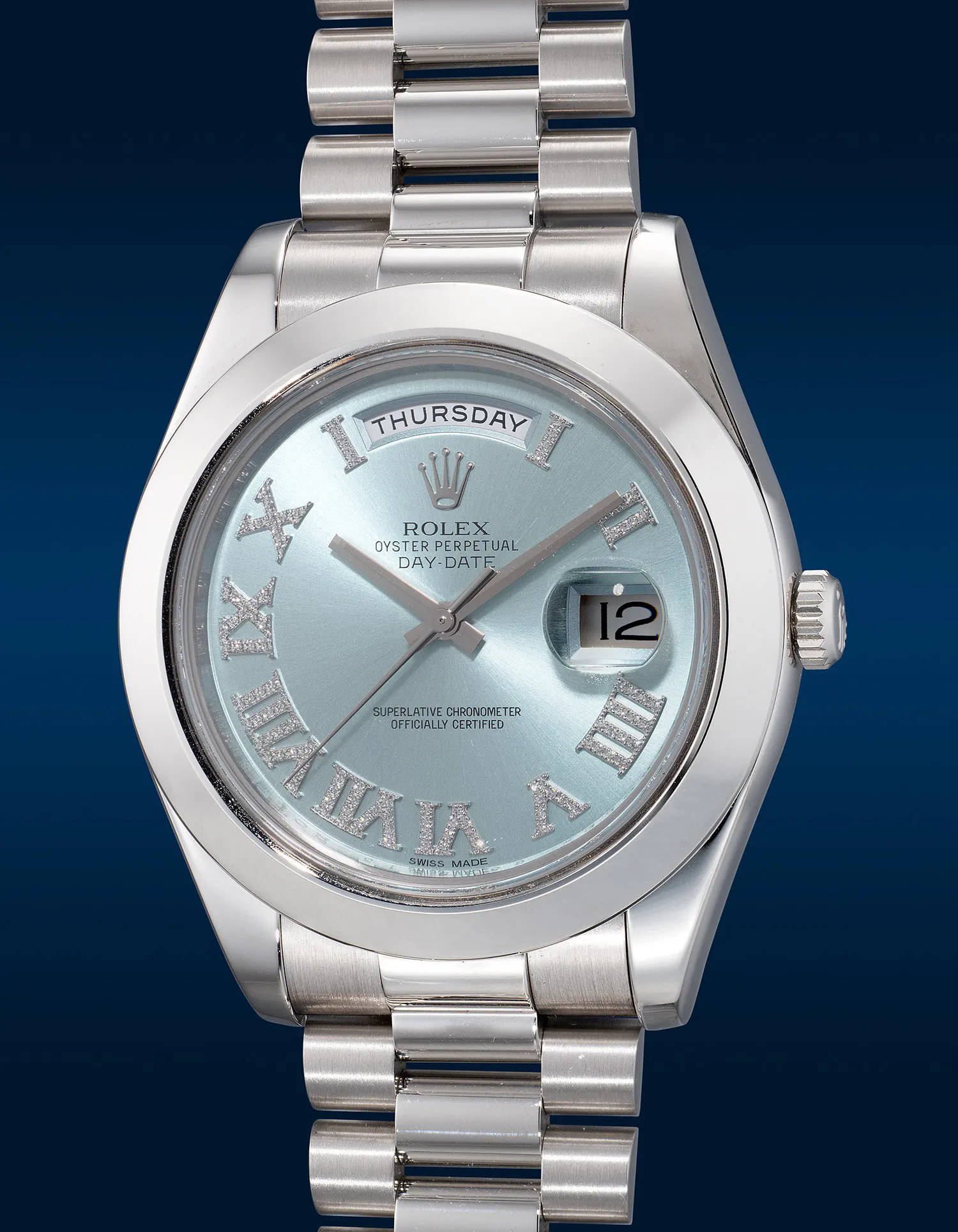 Rolex Day-Date II 218206 41mm Platinum Blue