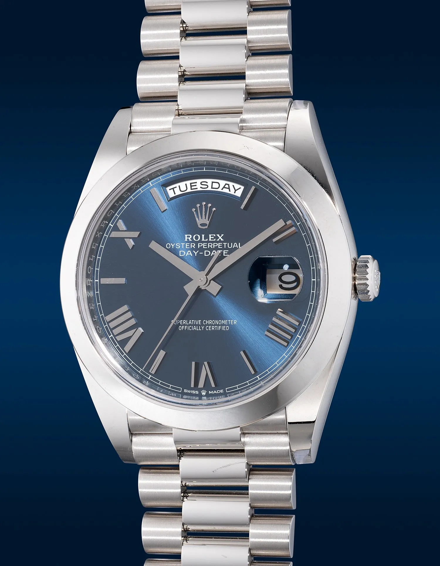 Rolex Day-Date 40 228206 40mm Platinum Blue