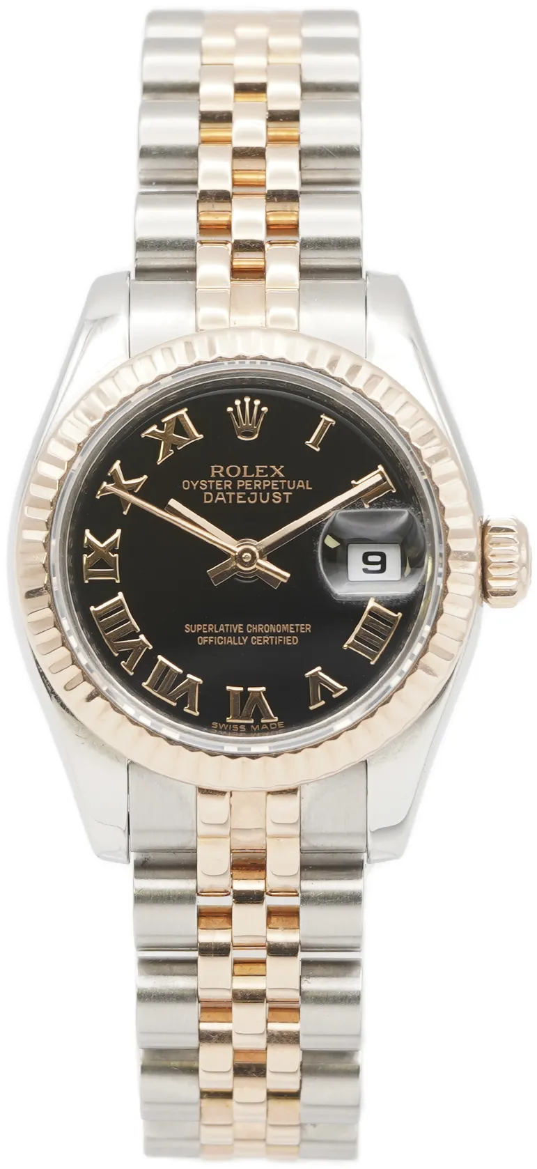 Rolex Lady-Datejust 179171 26mm Rose gold and Stainless steel Black Roman Numeral