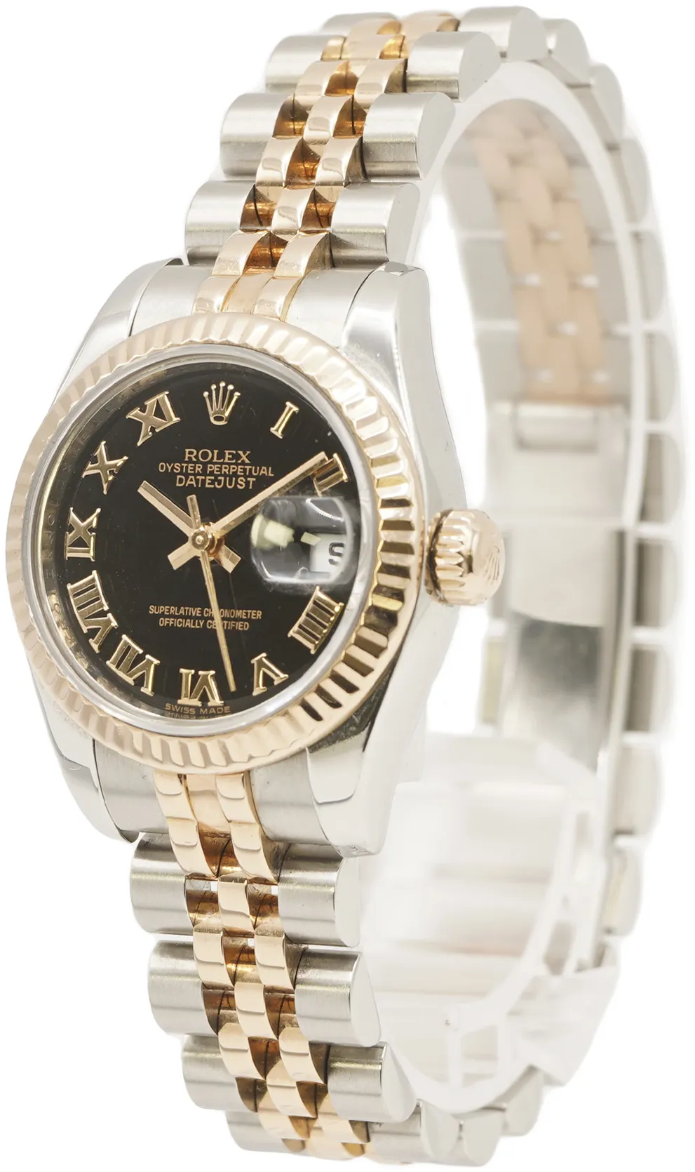 Rolex Lady-Datejust 179171 26mm Rose gold and Stainless steel Black Roman Numeral 1