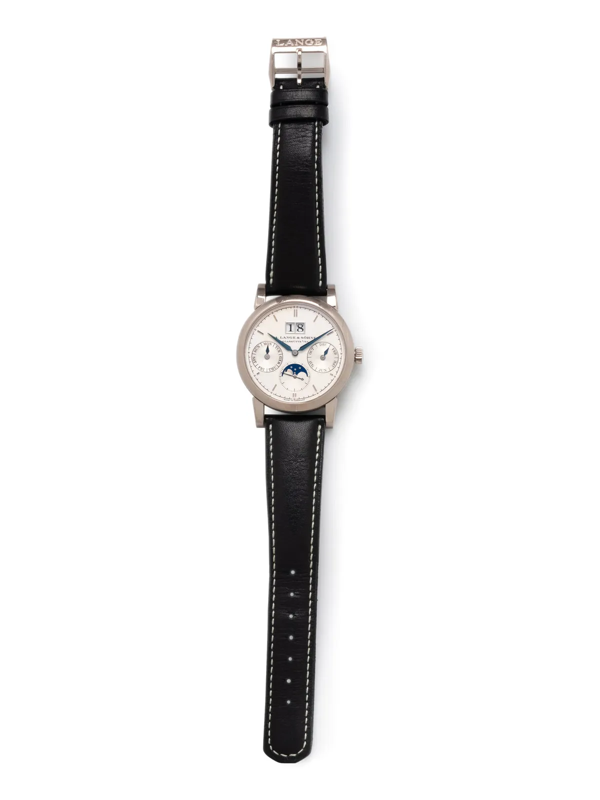 A. Lange & Söhne Saxonia 330.026 E / LS3303AP 38.5mm White gold Silver 1