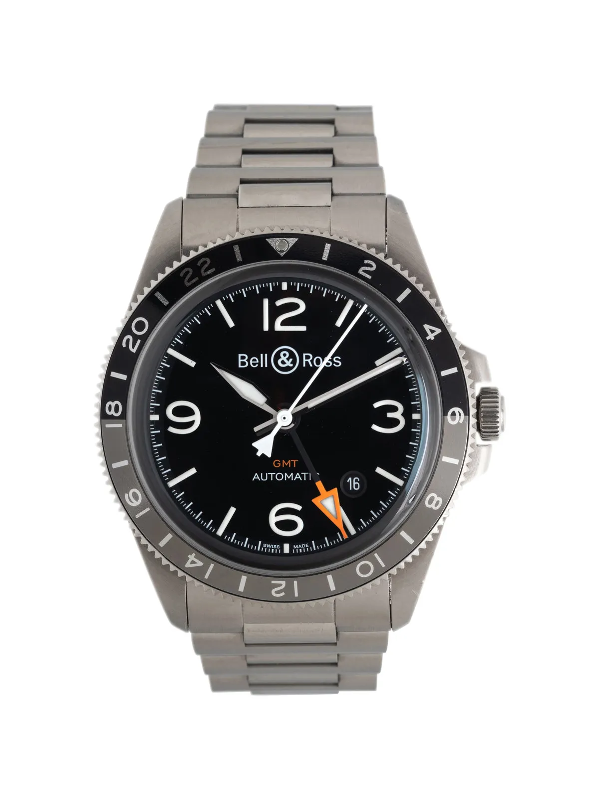 Bell & Ross GMT 24H BR V2-93 41mm Stainless steel Black