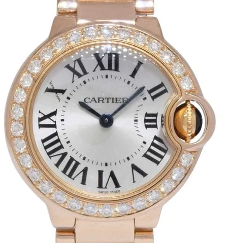 Cartier Ballon Bleu 3007 28mm Rose gold Silver