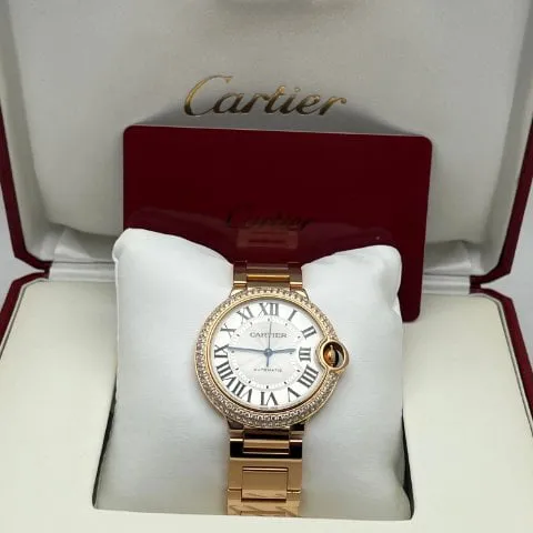 Cartier Ballon Bleu W69004Z2 36mm Rose gold Silver