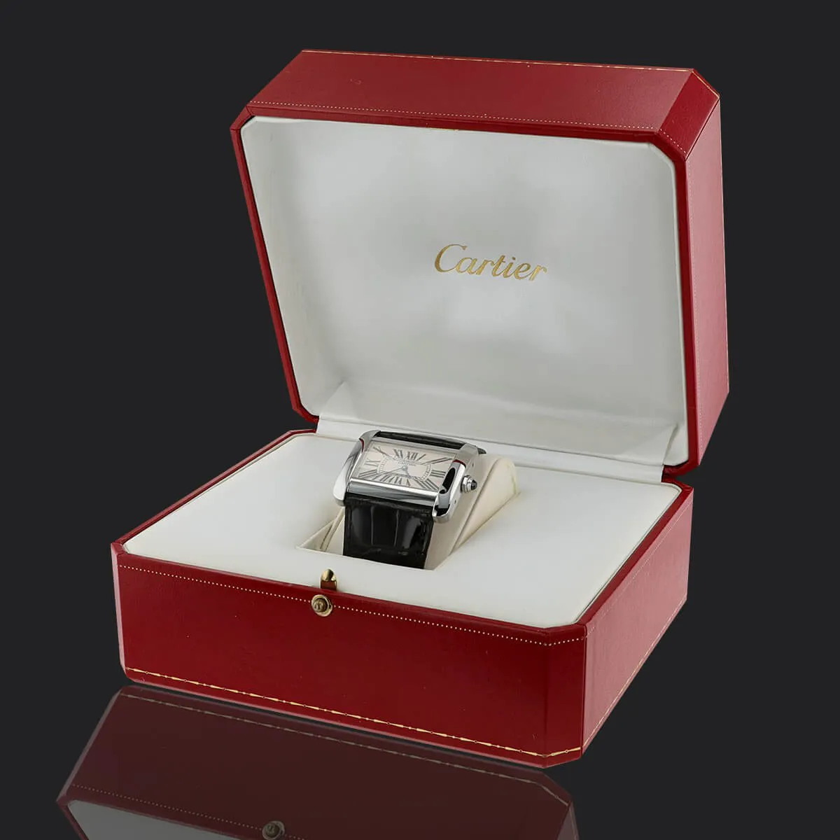 Cartier Divan 2600 30mm Stainless steel Cream 2