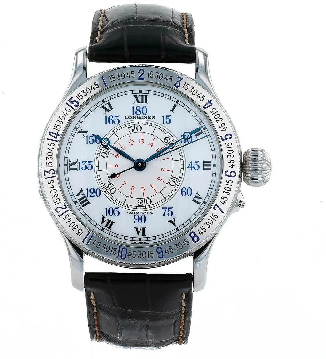 Longines Lindbergh Hour Angle L2.678.4 47.5mm Stainless steel White