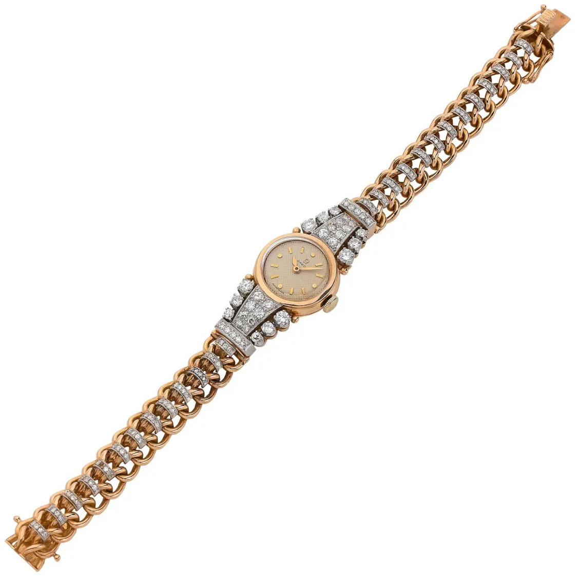 Omega 18mm Yellow gold and platinum Radiant golden
