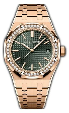 Audemars Piguet Royal Oak 15551OR.ZZ.1356OR.06 37mm Rose gold Green