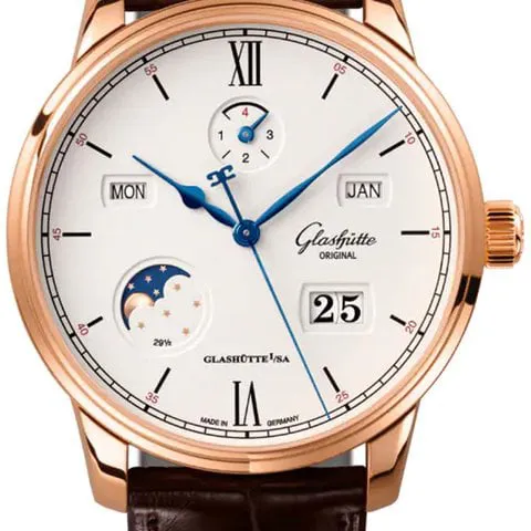 Glashütte Senator 1-36-02-02-05-61 42mm Rose gold Silver