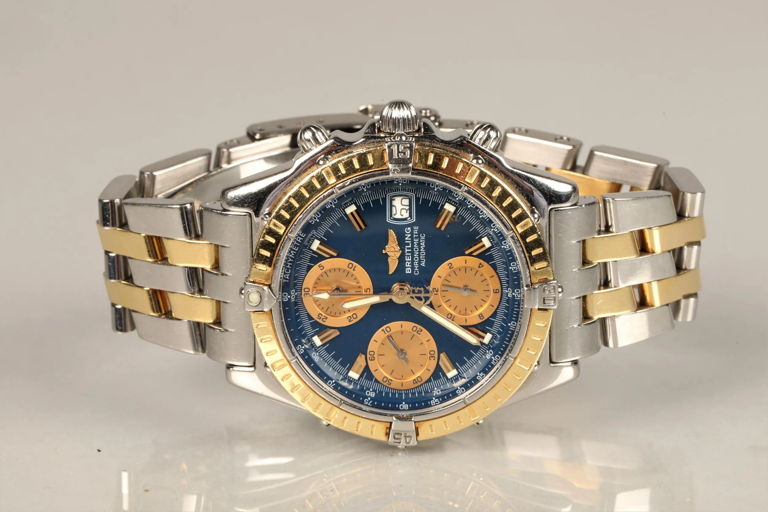 Breitling Chronomat D13352 nullmm Yellow gold and stainless steel Blue 1