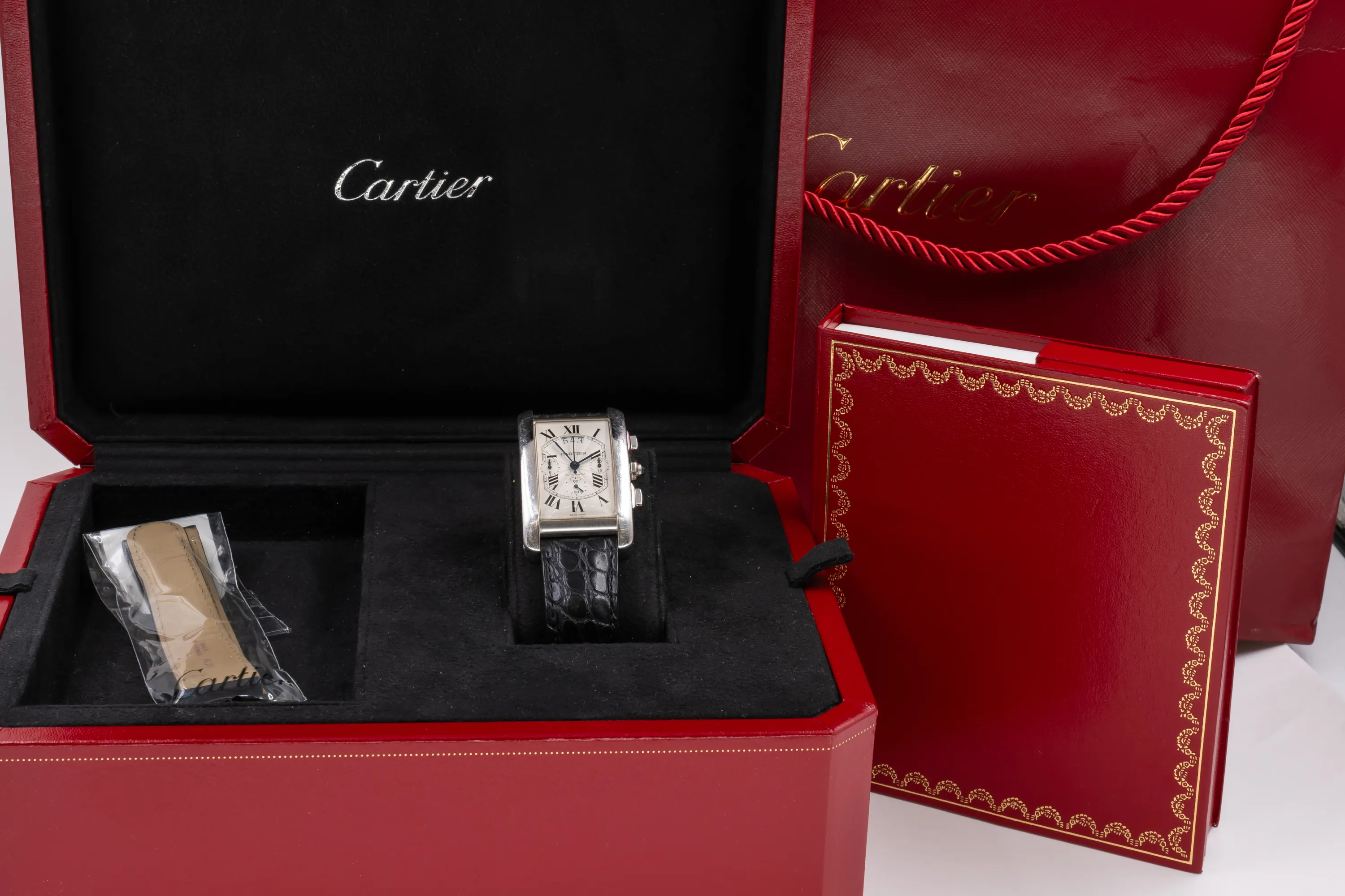 Cartier American Tank 50mm White gold Silver