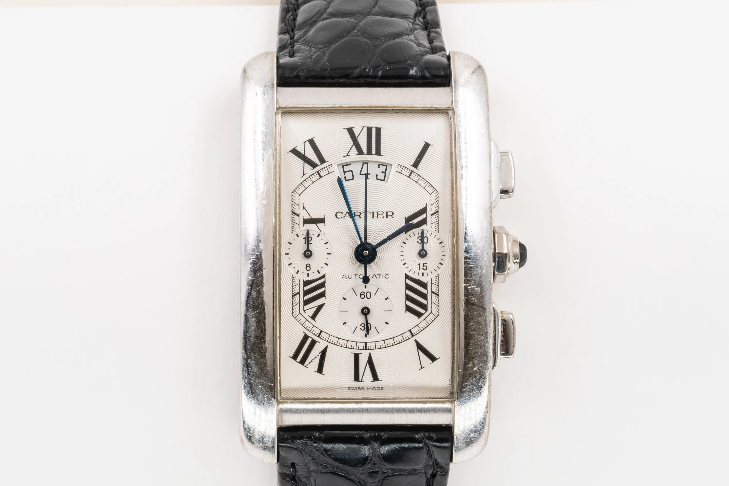 Cartier American Tank 50mm White gold Silver 1