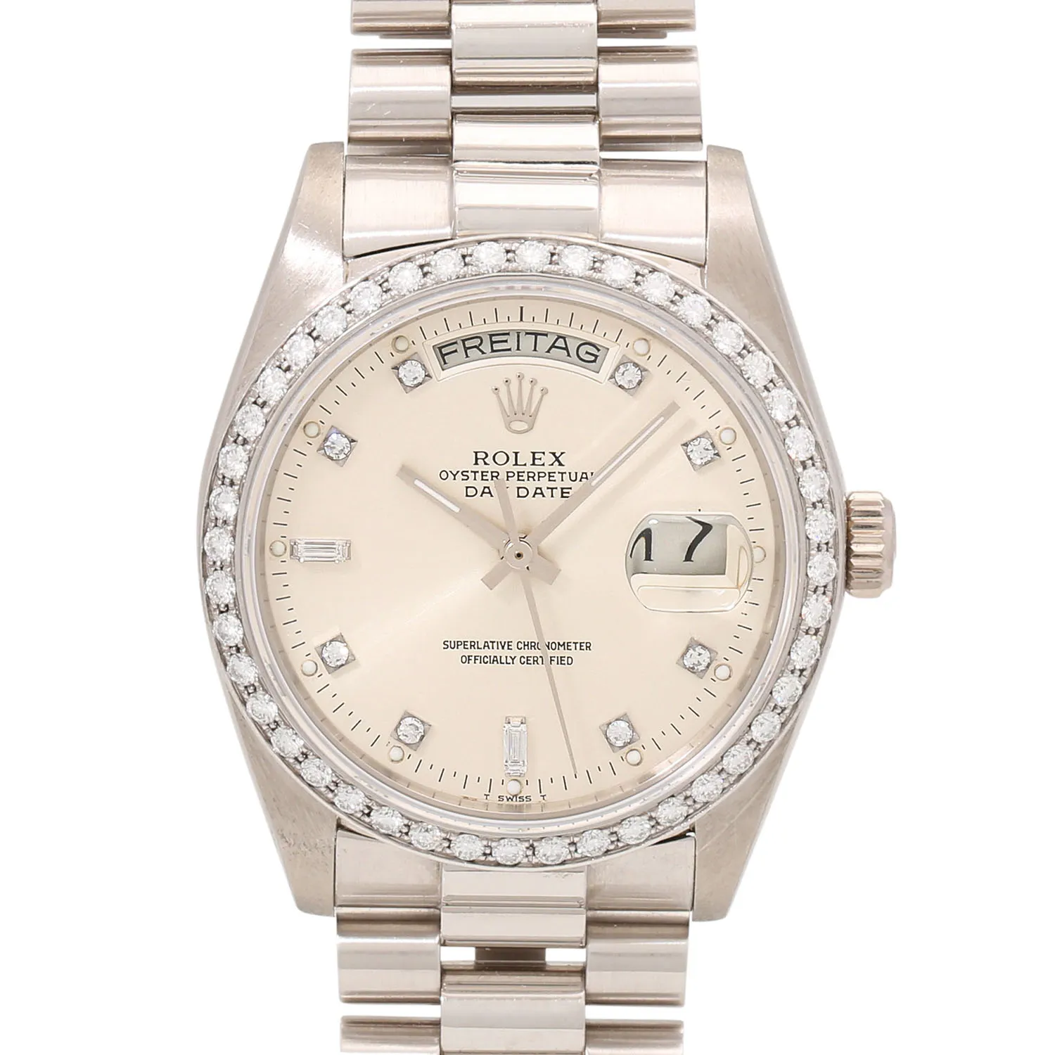 Rolex Day-Date 36 18049 36mm White gold Silver