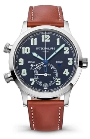 Patek Philippe Calatrava Pilot Travel Time 5524G-001 42mm White gold Blue