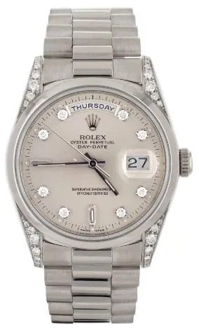 Rolex Day-Date 36 18296 35mm Platinum Silver