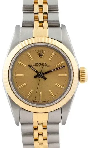 Rolex Oyster Perpetual 67193 26mm Yellow gold and Stainless steel Champagne