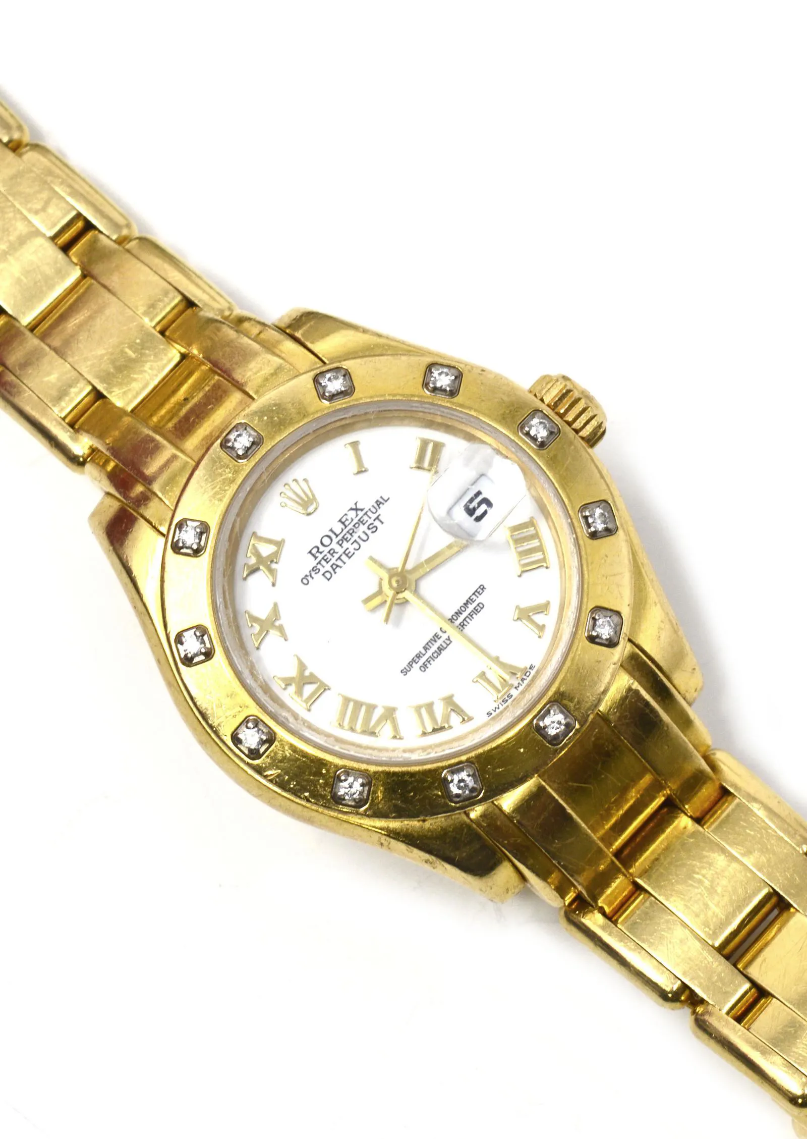 Rolex Lady-Datejust Pearlmaster 80318 29mm Yellow gold White 3