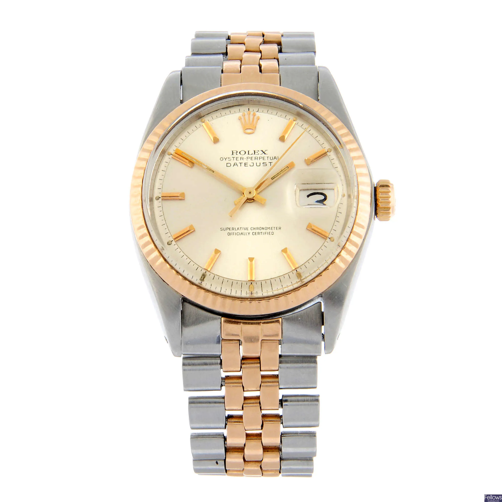 Rolex Datejust 1601 36mm Yellow gold and stainless steel Silver