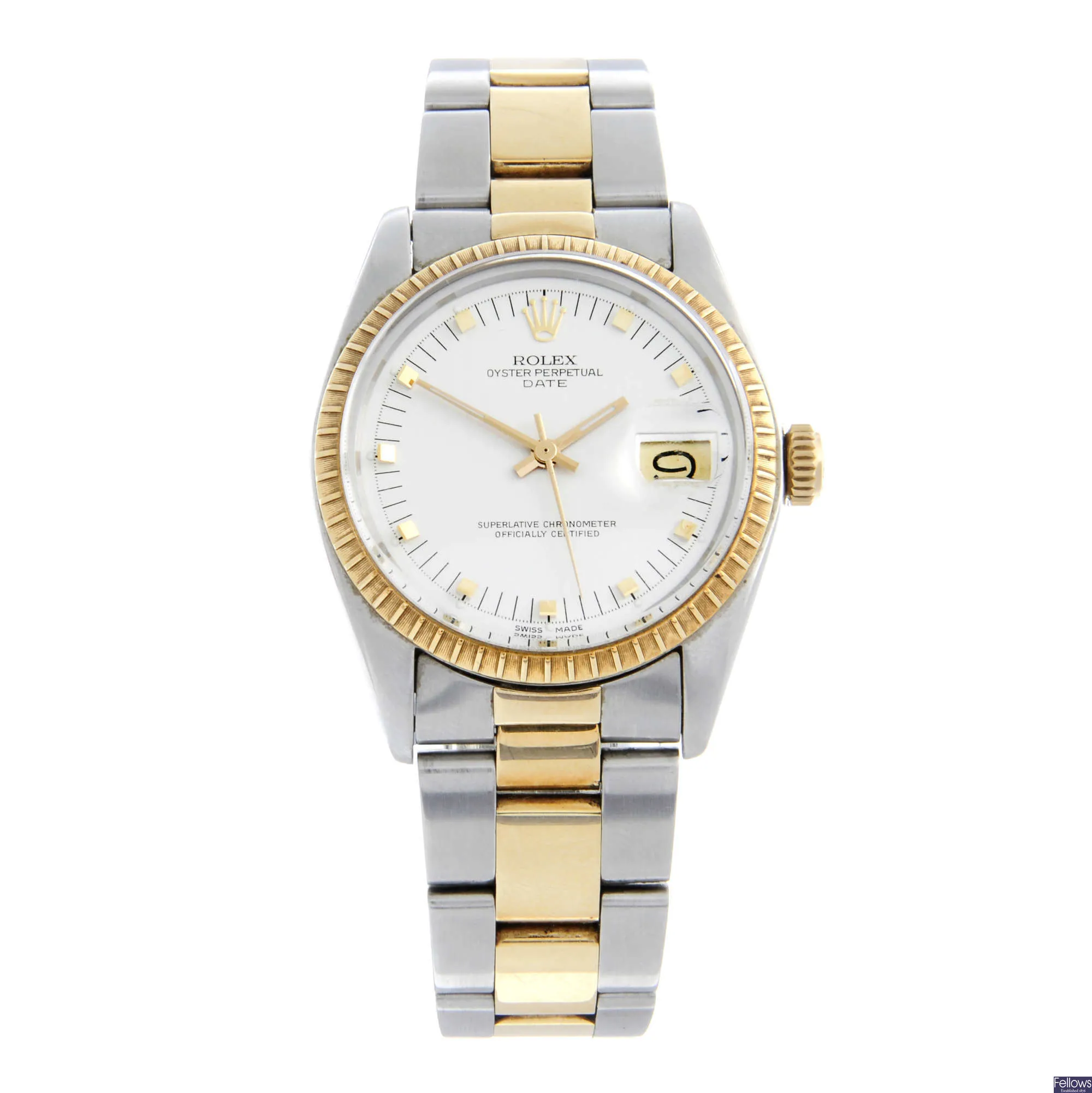 Rolex Oyster Perpetual Date 1505 34mm Yellow gold and Stainless steel Silver