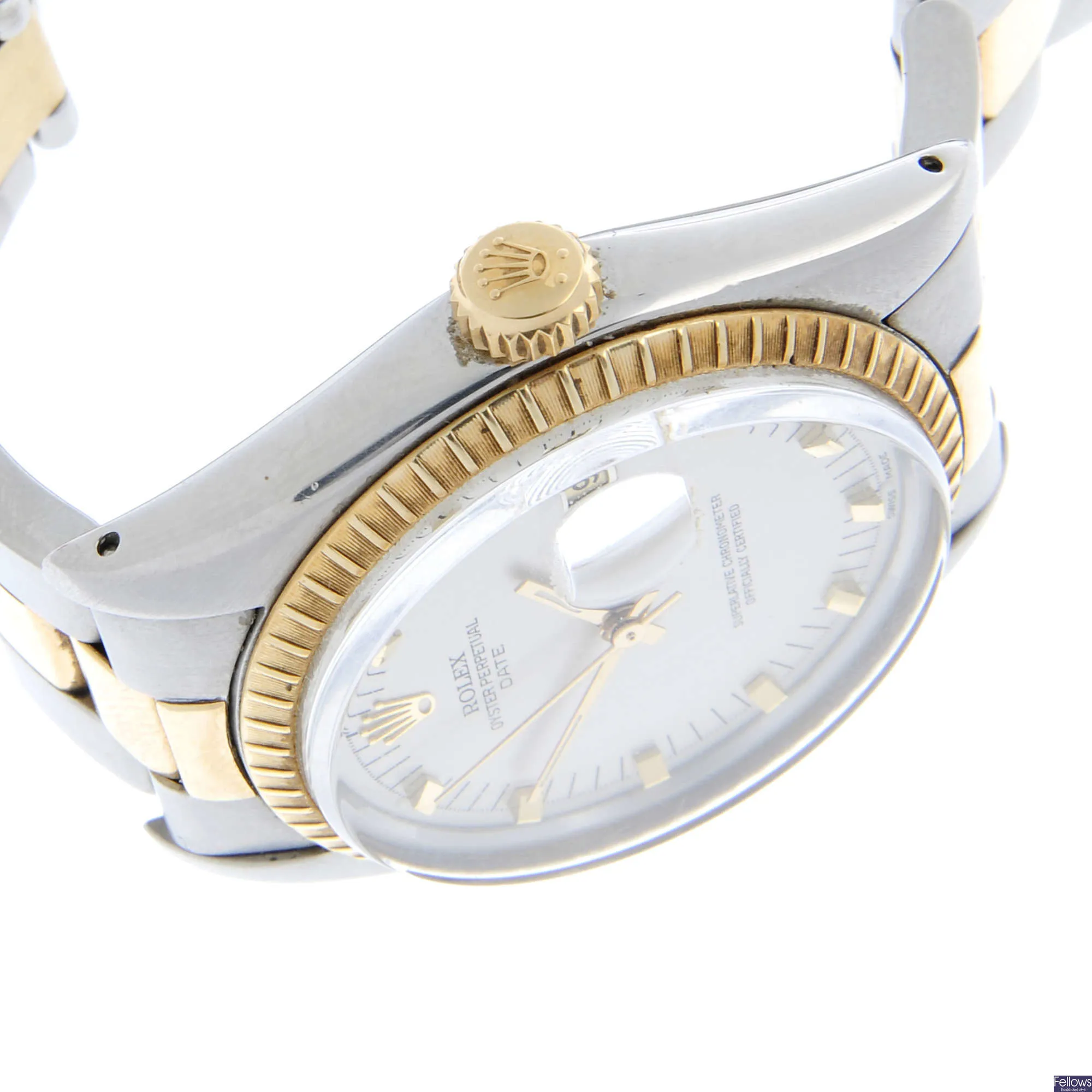 Rolex Oyster Perpetual Date 1505 34mm Yellow gold and Stainless steel Silver 3