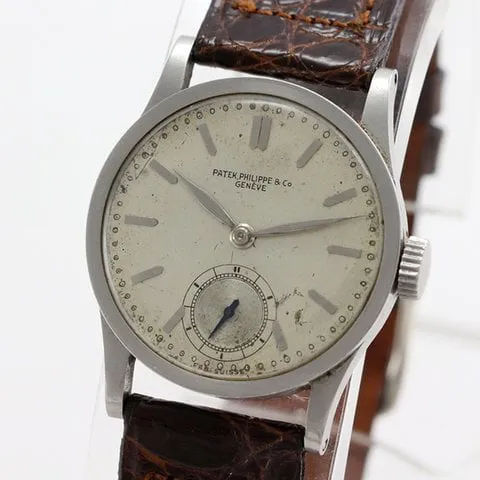 Patek Philippe Calatrava Rare Early Patek Philippe Vintage Calatrava Wrist Watch Ref 96A Steel Stainless steel Silver