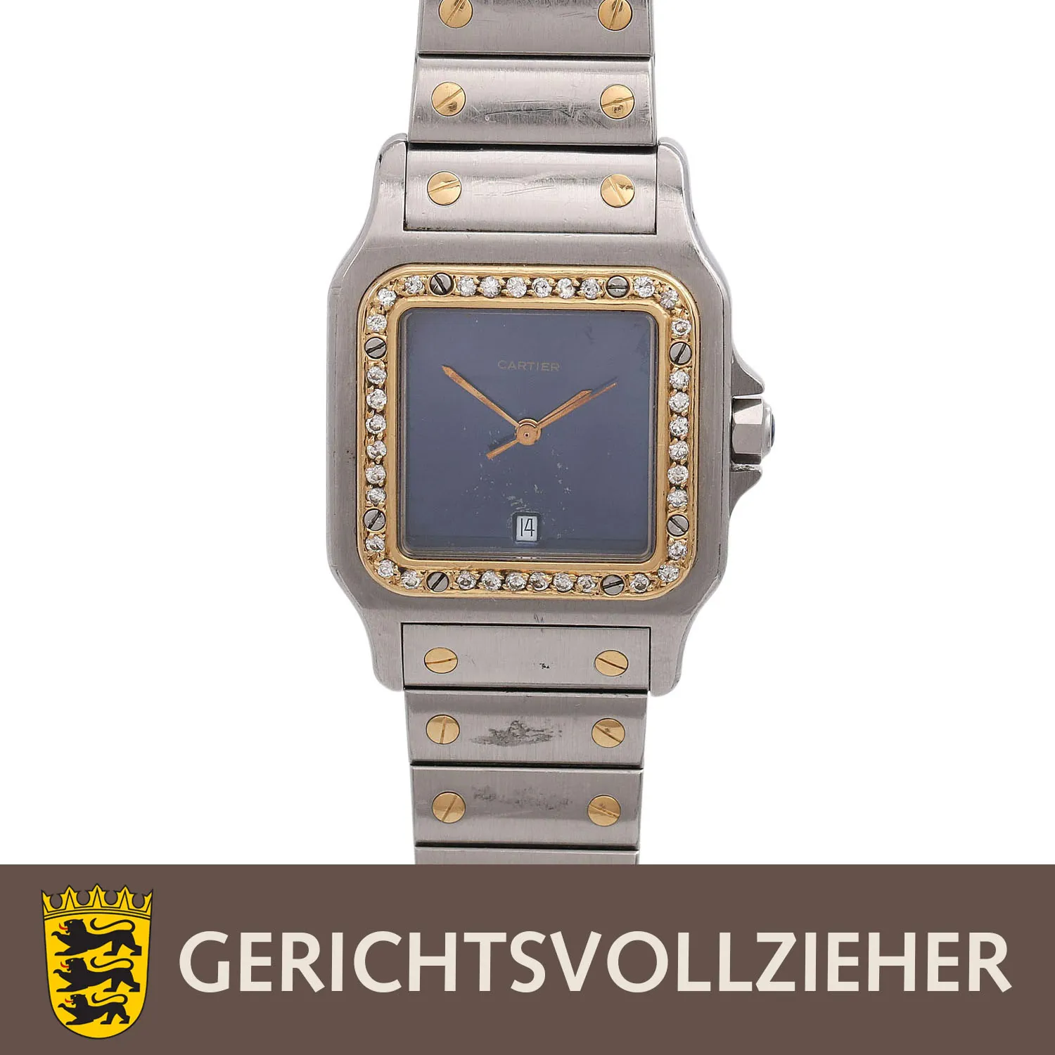 Cartier Santos 187901 28mm Yellow gold and Stainless steel Blue