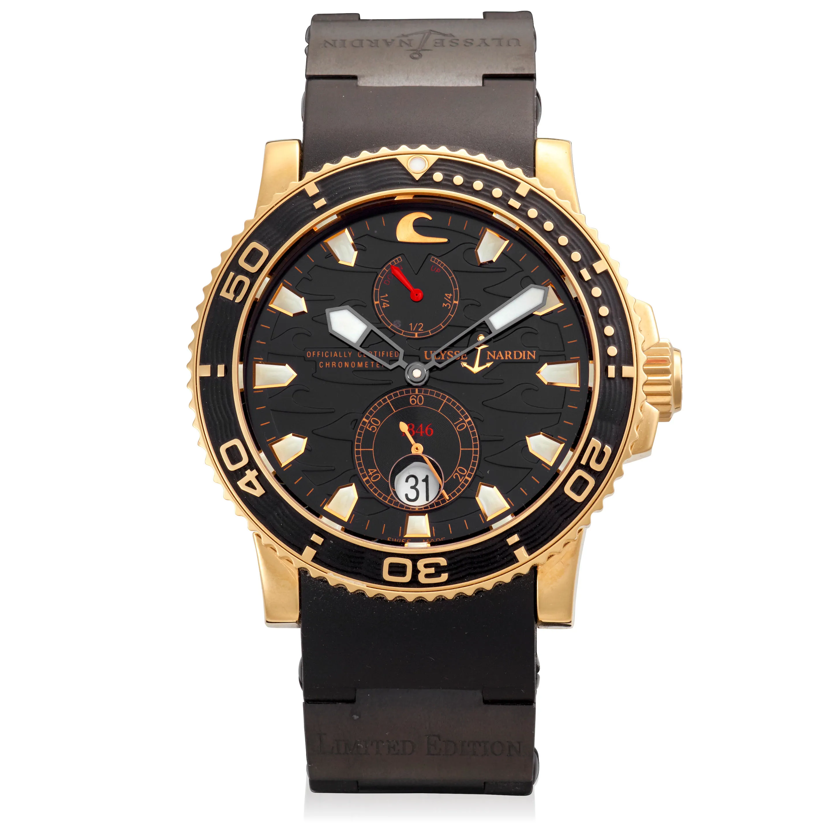 Ulysse Nardin Maxi Marine Diver 266-37 43mm Rose gold Black