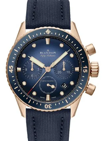 Blancpain Bathyscaphe Chronographe Flyback 5200 3640 O52B 43mm Rose gold Blue