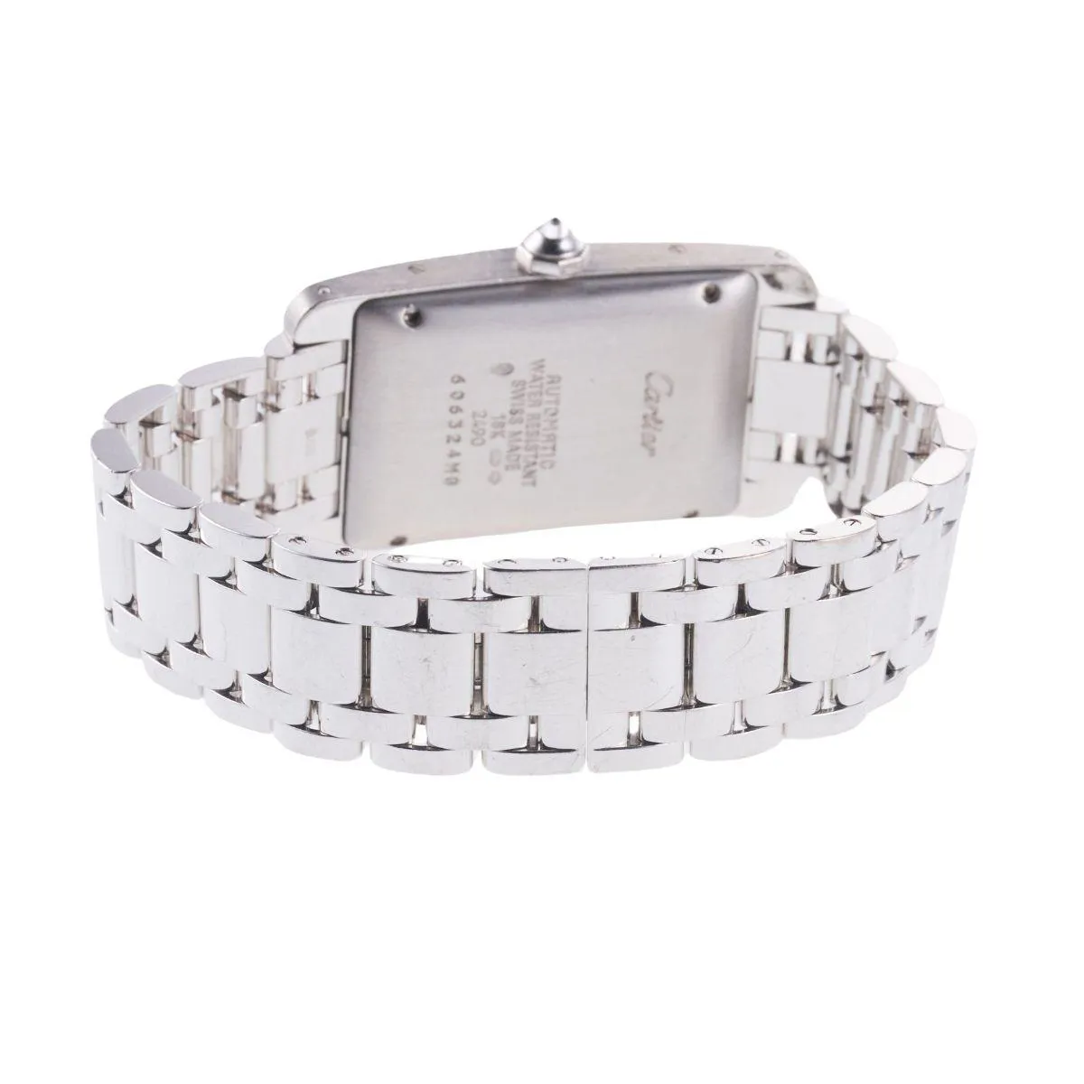 Cartier American Tank 2490 22mm White gold White 2