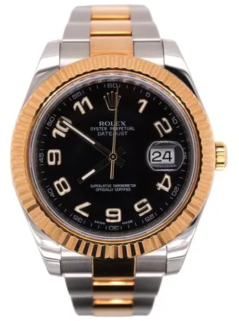 Rolex Datejust II 116333 41mm Yellow gold and Stainless steel Black