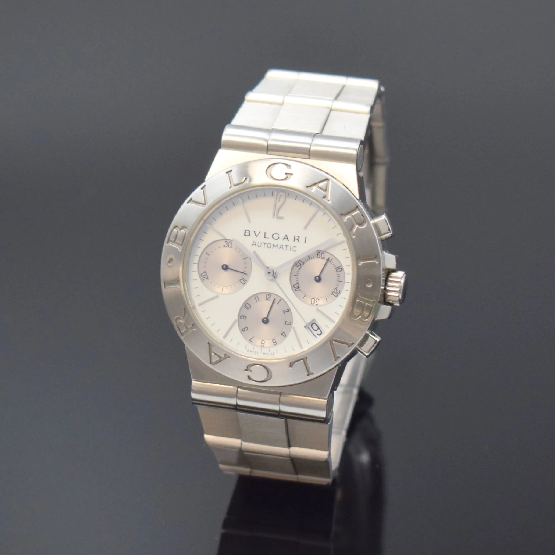 Bulgari Diagono CH 35 S 35mm Stainless steel White