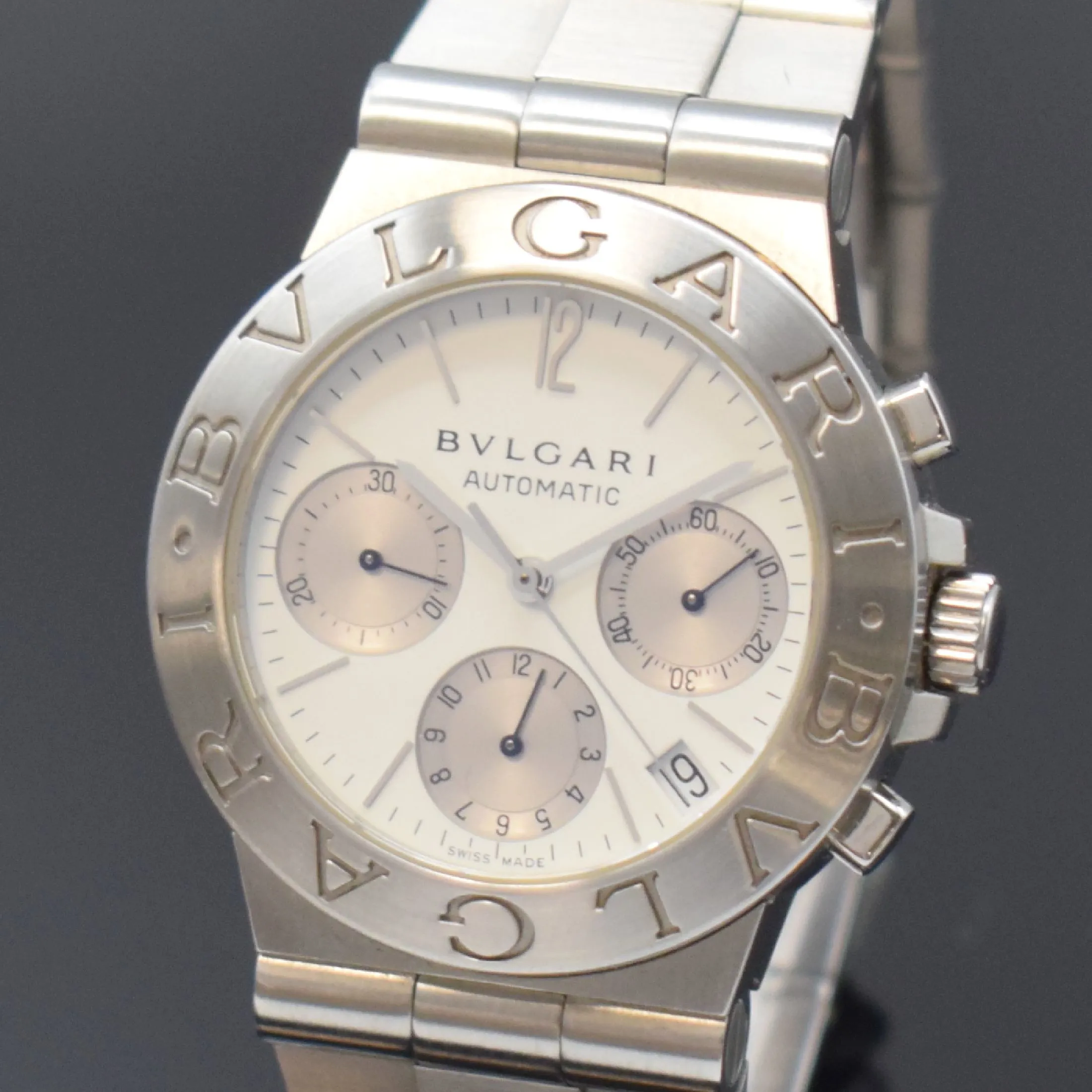 Bulgari Diagono CH 35 S 35mm Stainless steel White 1