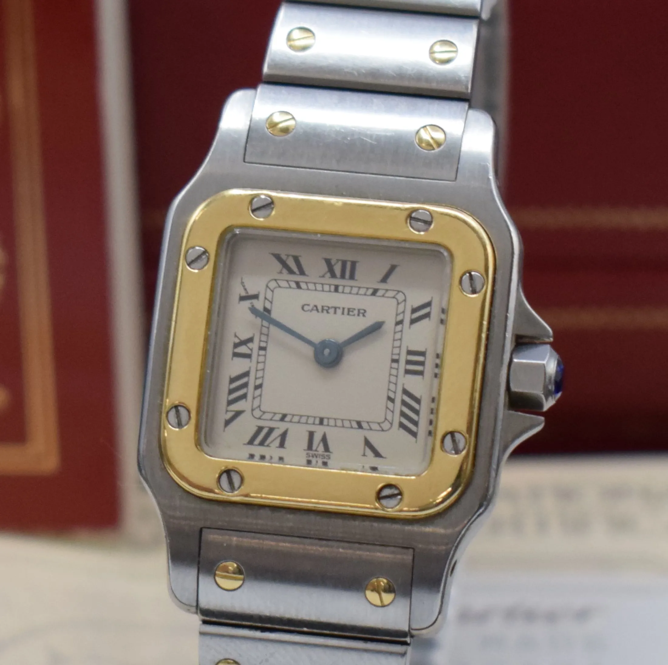 Cartier Santos 1057930 24mm Yellow gold and Stainless steel Silver 1