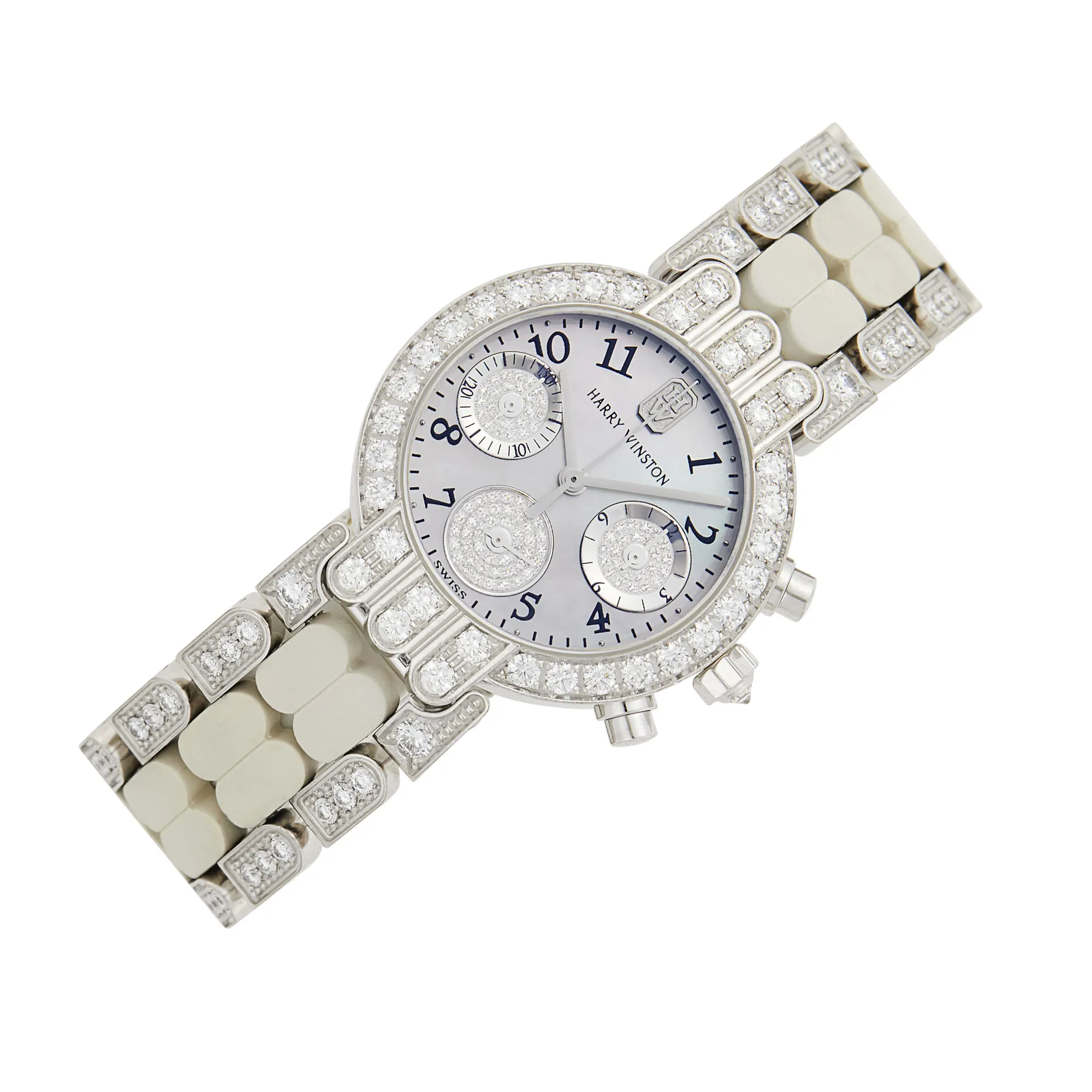 Harry Winston Premier 200/UCQ32W 32mm White gold Mother-of-pearl