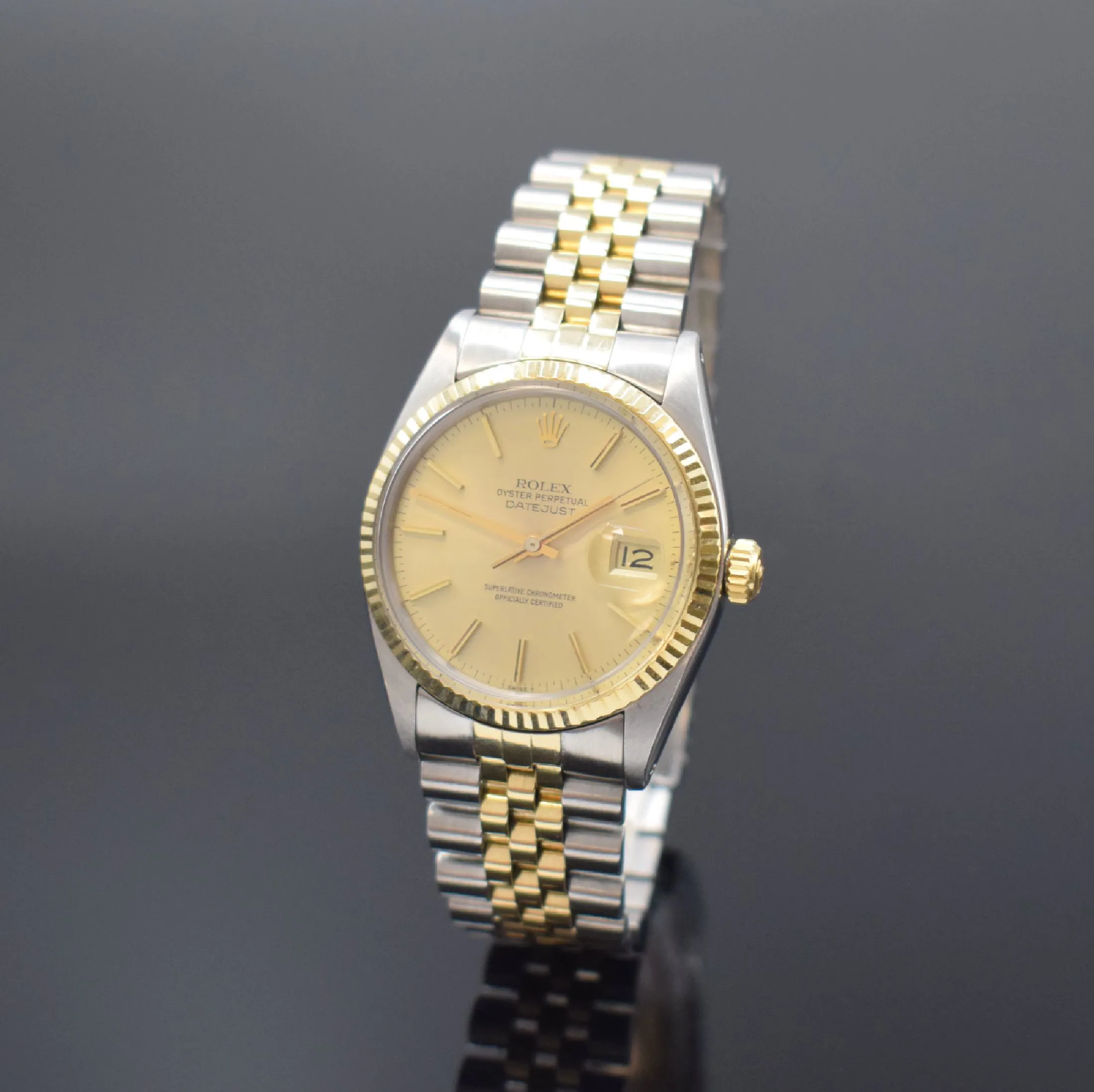 Rolex Datejust 36 16013 36mm Yellow gold and stainless steel Champagne