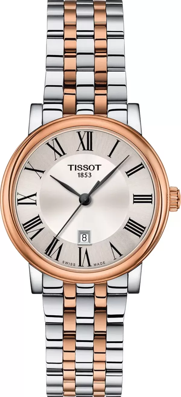 Tissot classic T1222102203301 30mm Rose gold and Stainless steel Silver