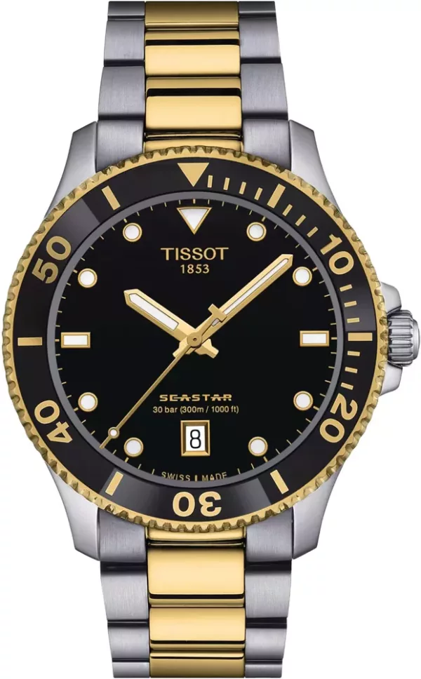 Tissot T-Sport T120.410.22.051.00 40mm Yellow gold and Stainless steel Black