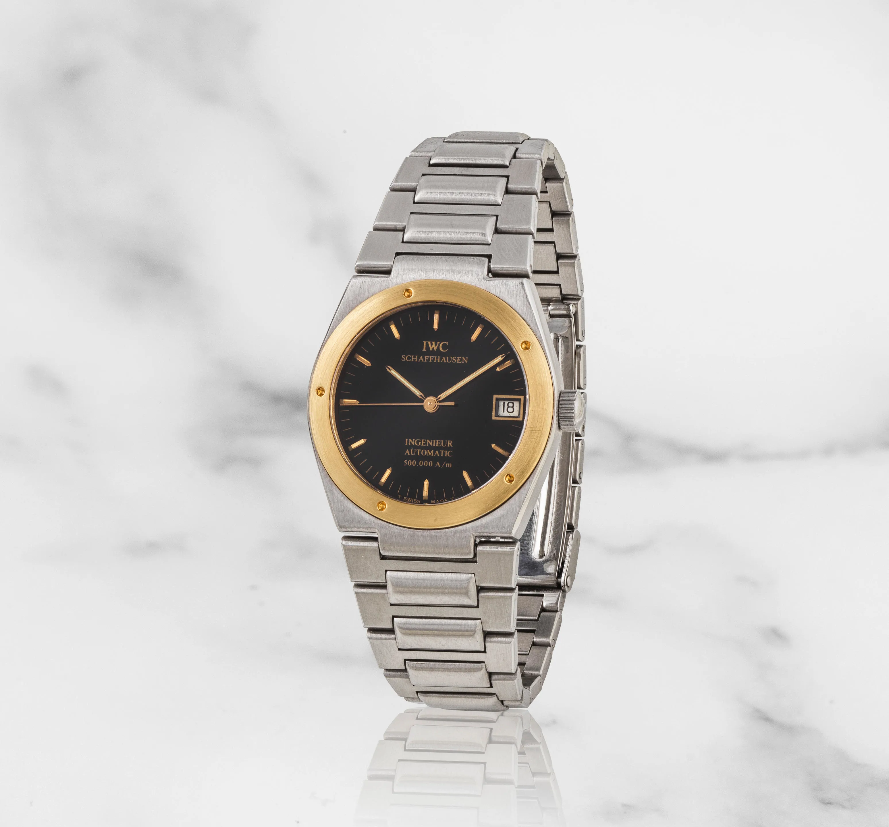 IWC Ingenieur IW3508 34mm Yellow gold and Stainless steel Black