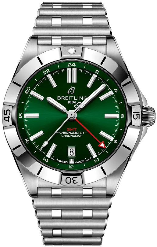 Breitling Chronomat A32398101L1A1 40mm Stainless steel Green Sunray