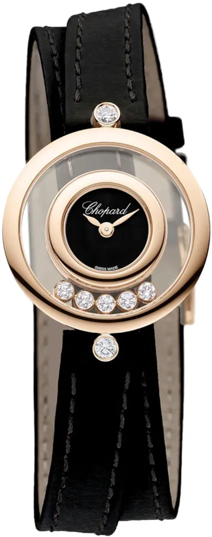 Chopard Happy Diamonds 209415-5004 26mm Rose gold Black