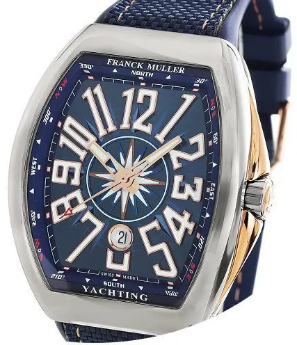 Franck Muller Vanguard V 45 SC DT YACHT STG (5N) 44mm Rose gold and Stainless steel Blue