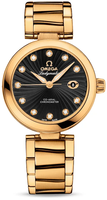 Omega De Ville 425.60.34.20.51.002 34mm Yellow gold and Diamond Black