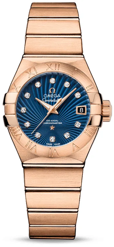 Omega Constellation 123.50.27.20.53.001 27mm Rose gold Blue