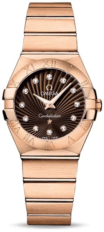 Omega Constellation 123.50.27.60.63.001 27mm Rose gold Brown