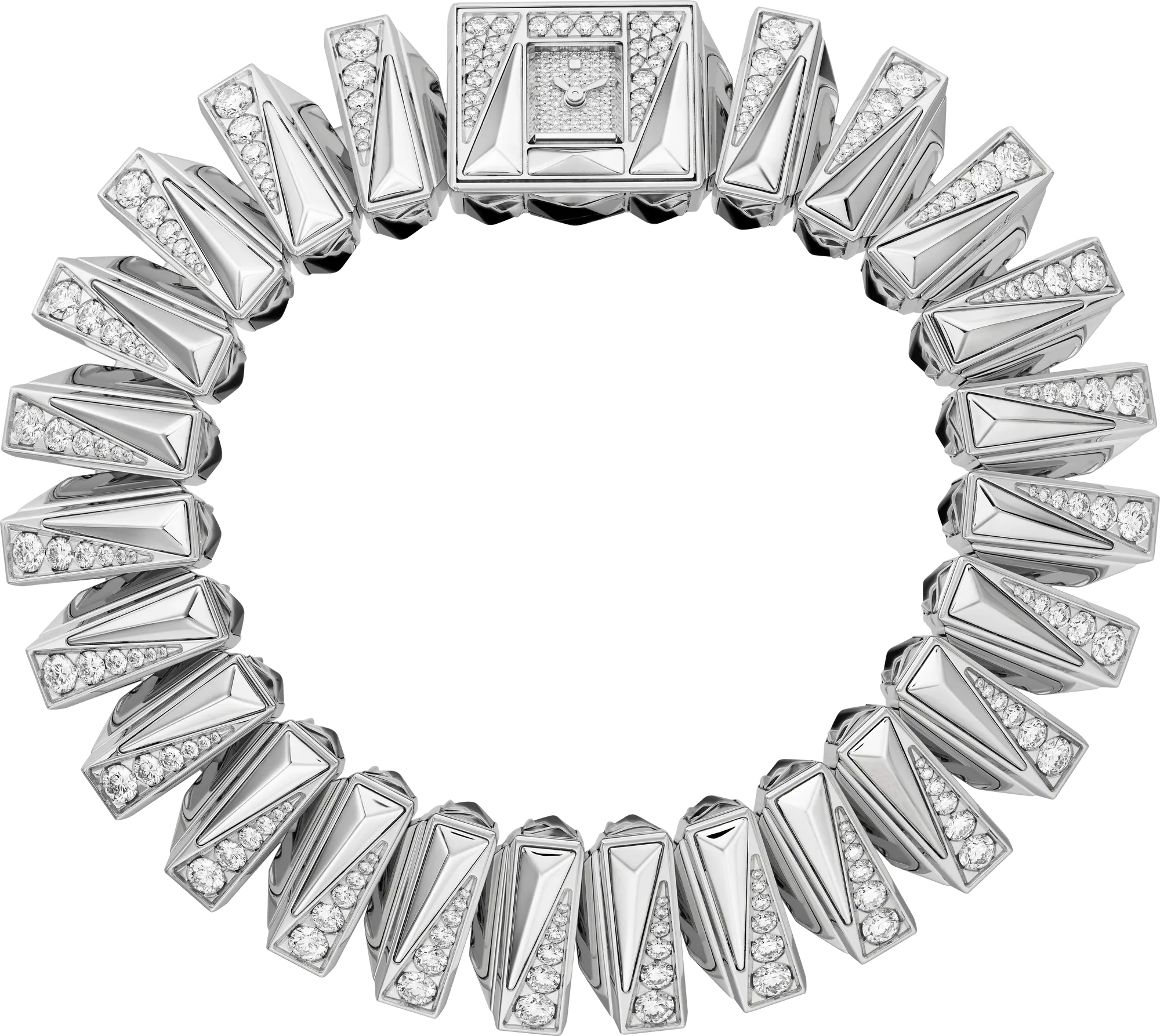 Cartier Libre HPI01531 99.95mm 18k white gold & diamonds Silvered - tone