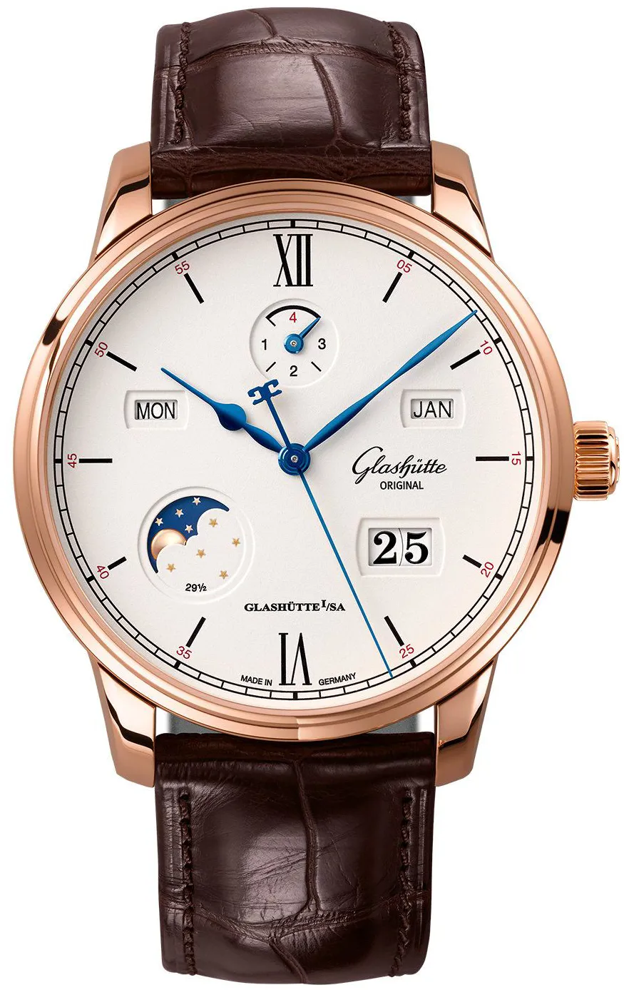 Glashütte Senator 1-36-02-02-05-61 42mm Yellow gold Silver