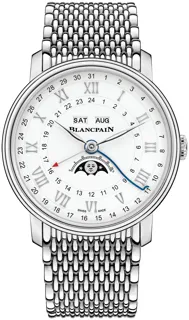 Blancpain Quantième Complet Phases de Lune GMT 6676-1127-MMB Stainless steel White