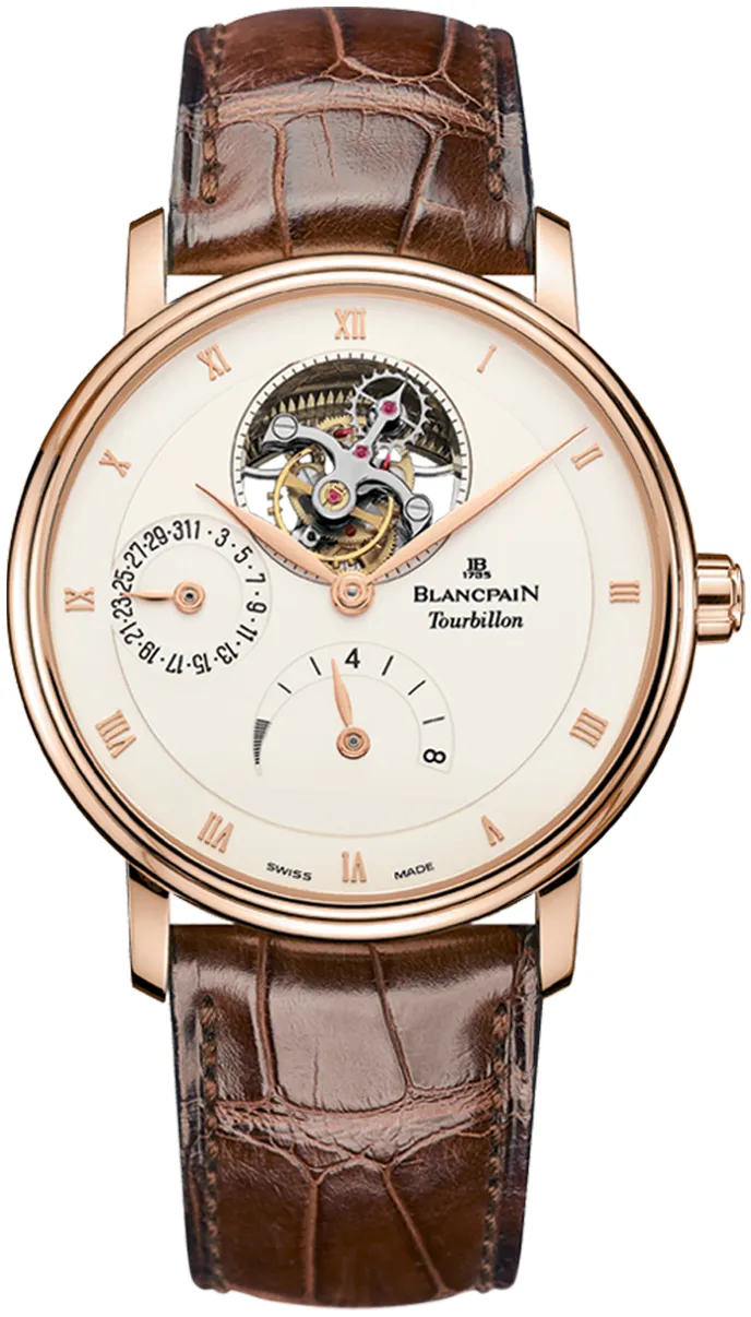 Blancpain Villeret 6025-3642-55b 37.5mm Rose gold White