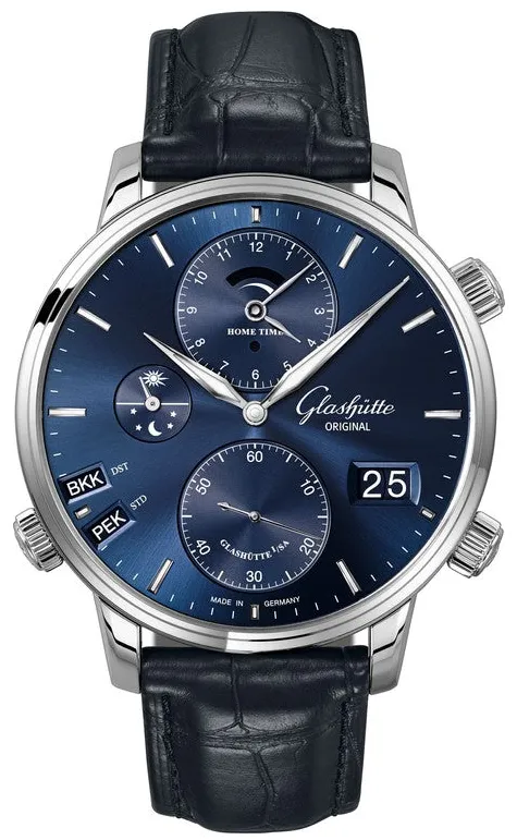 Glashütte Senator 1-89-02-05-02-61 44mm Stainless steel Blue