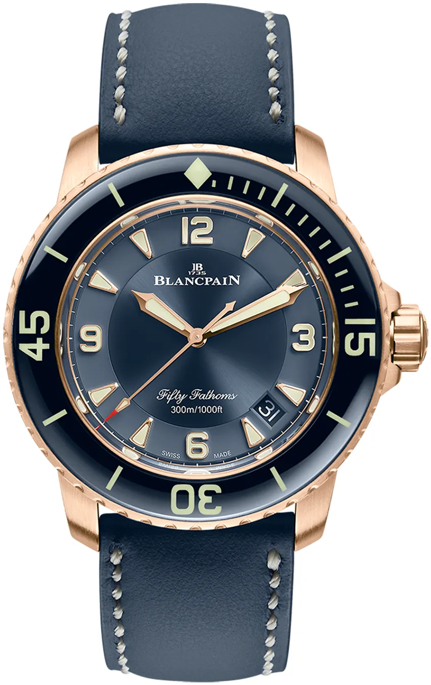 Blancpain Fifty Fathoms 5015-3603C-63B 45mm Rose gold Blue